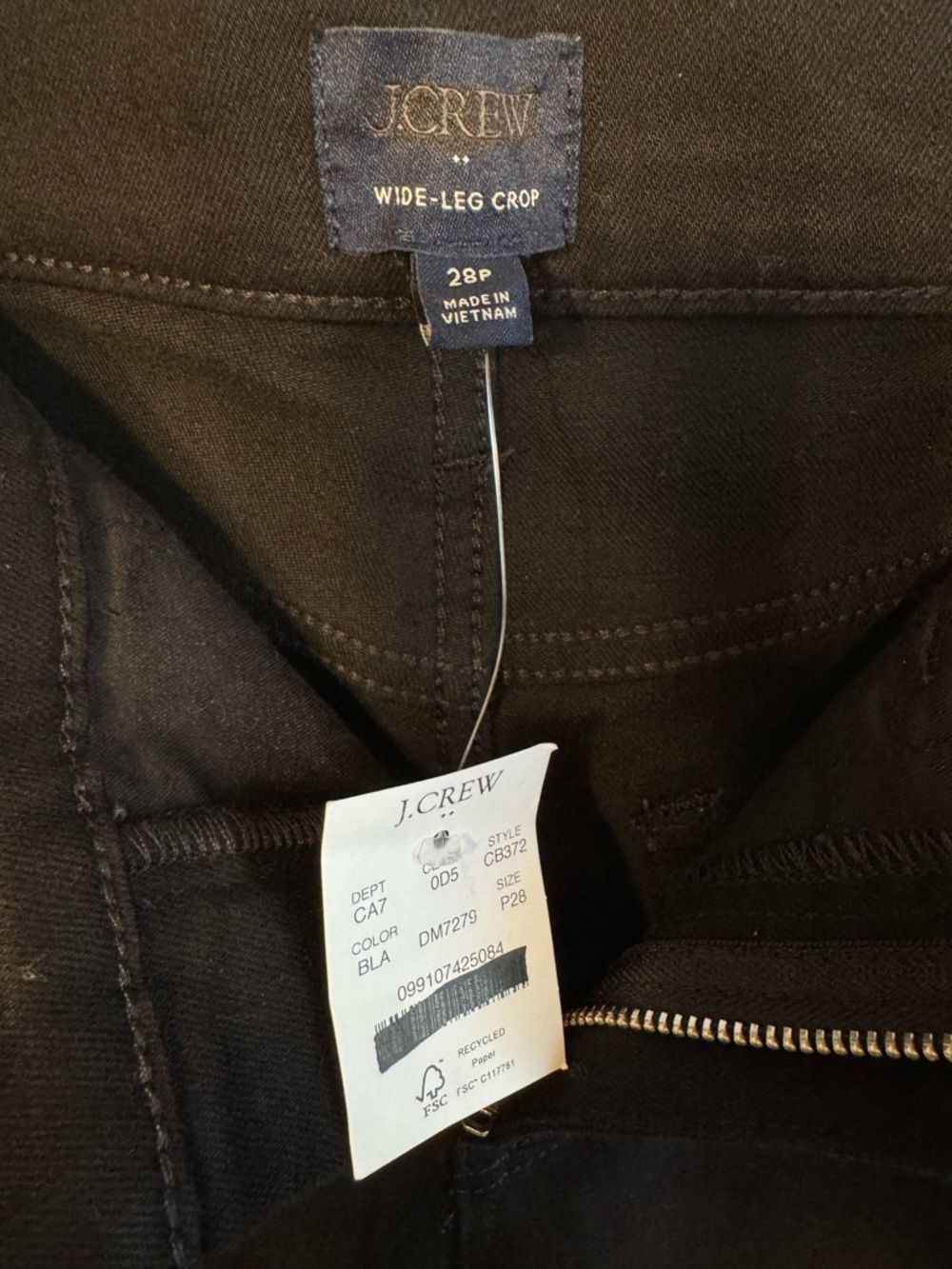 J.Crew Factory Wide-Leg Crop Jean in All-Day Stretch in Black Size 28P (Petite) - Picture 5 of 5
